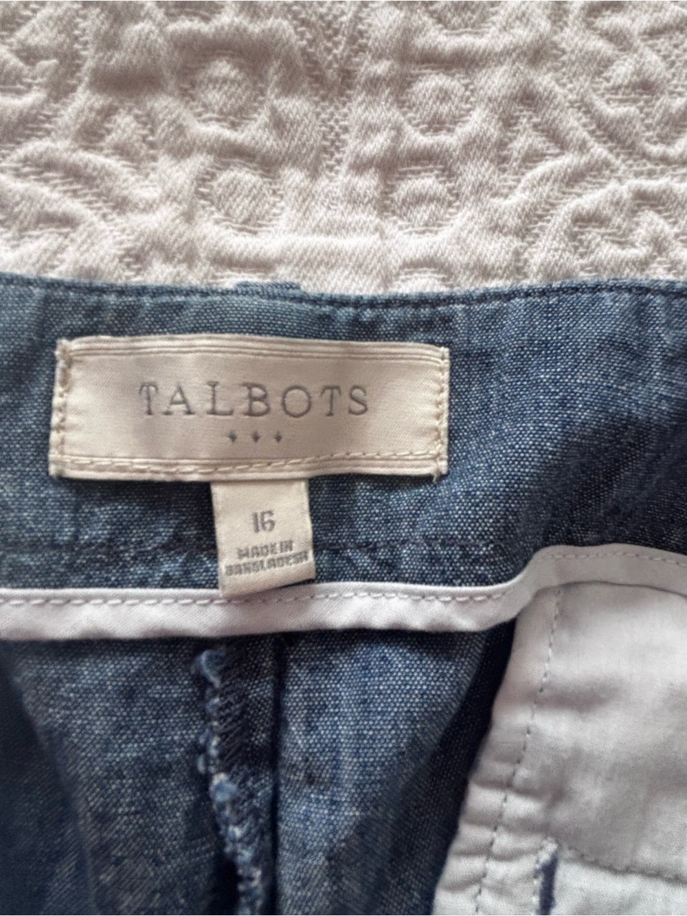 Talbots Chambray Pants /Trouser in Light Blue 16P